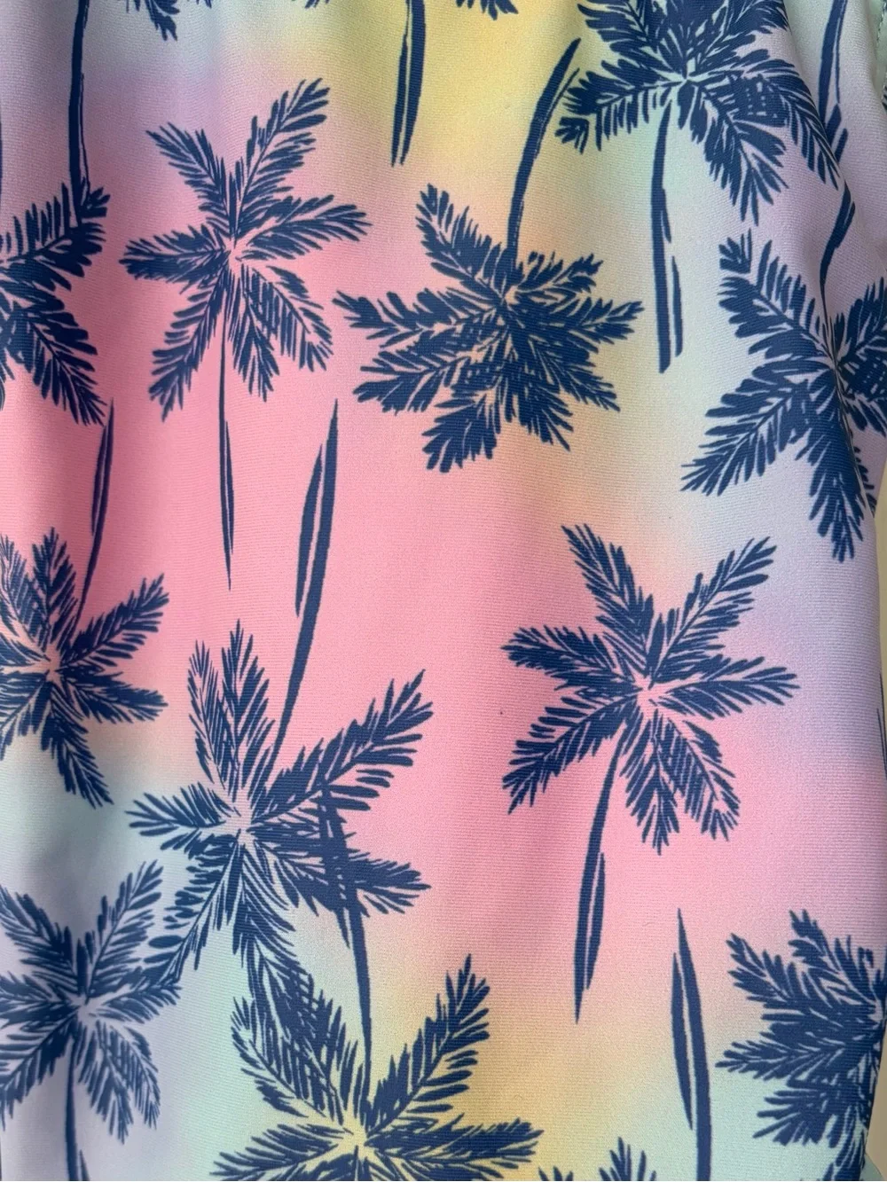 •Lands’ End• Girls Pastel Palm Tree One-Piece Swimsuit - Size 5